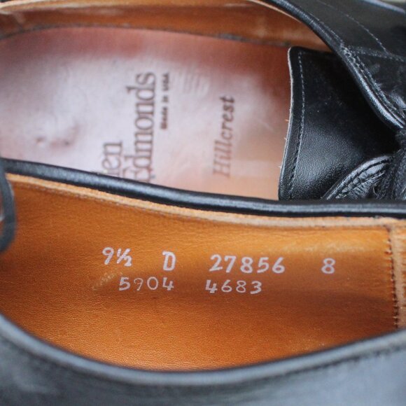 GUC, Allen Edmonds 'Hillcrest' Black Leather Derby, Men's 9.5 D, Made in USA - Picture 12 of 14